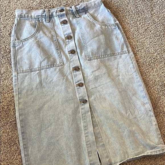 Happily grey denim button down skirt 26 - Picture 1 of 4